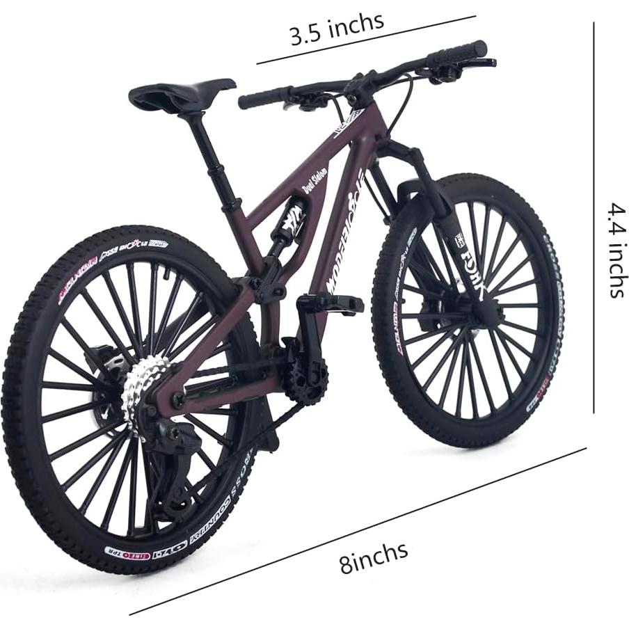 Bicicleta de Montaña Miniatura Ziyue 1:8 Rojo Púrpura
