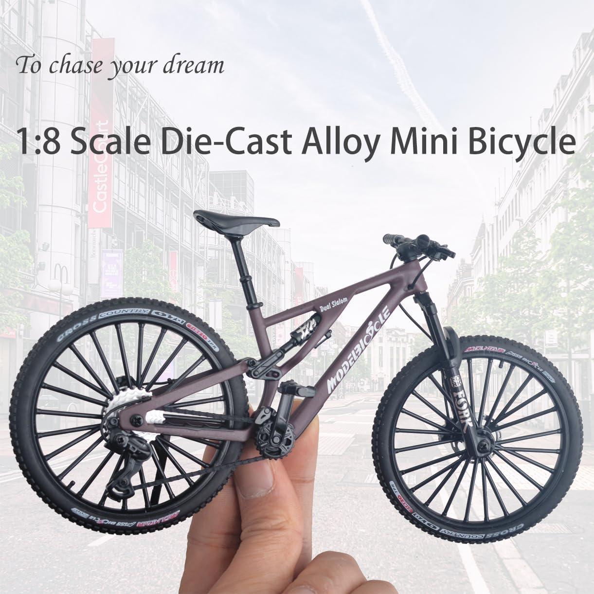 Bicicleta de Montaña Miniatura Ziyue 1:8 Rojo Púrpura