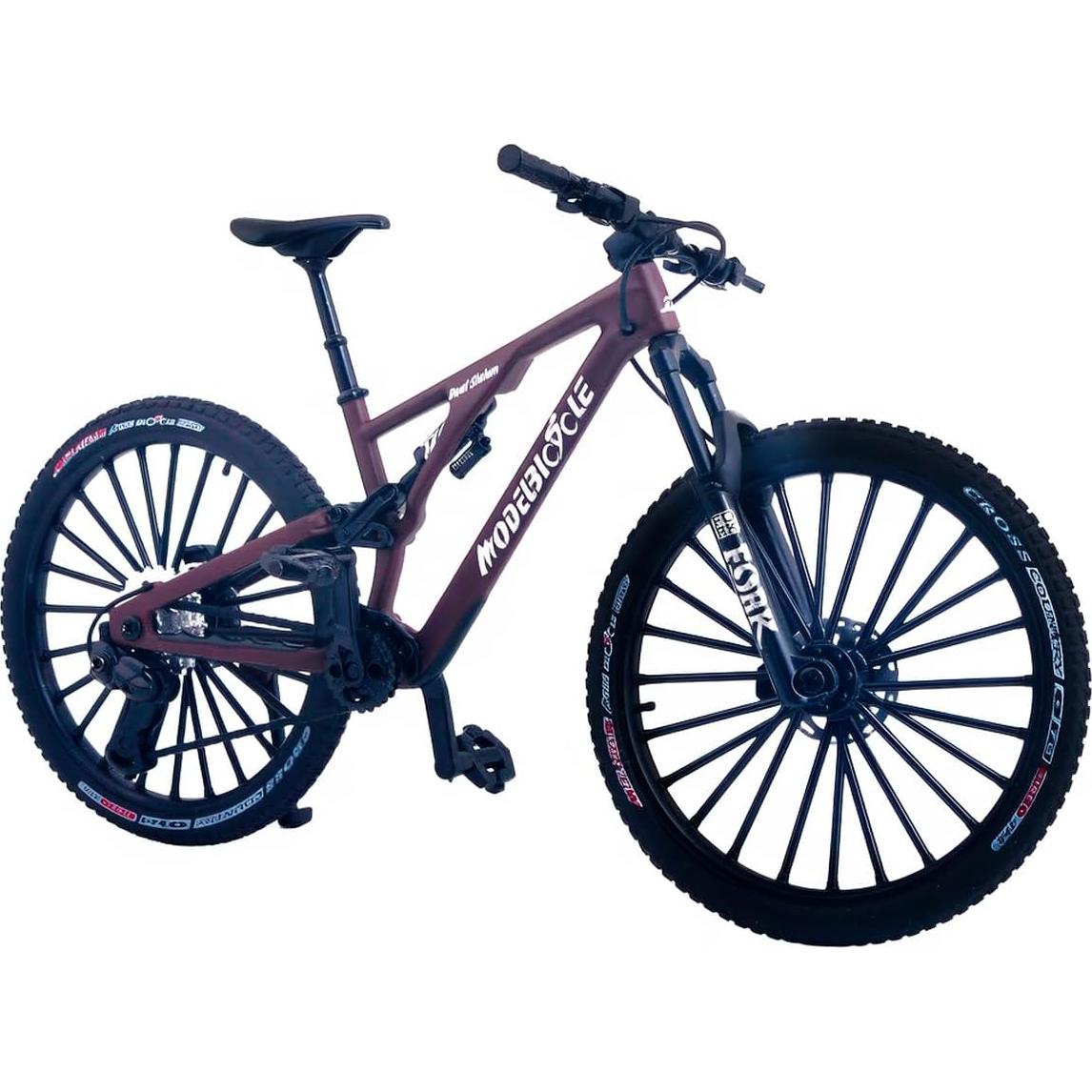 Bicicleta de Montaña Miniatura Ziyue 1:8 Rojo Púrpura