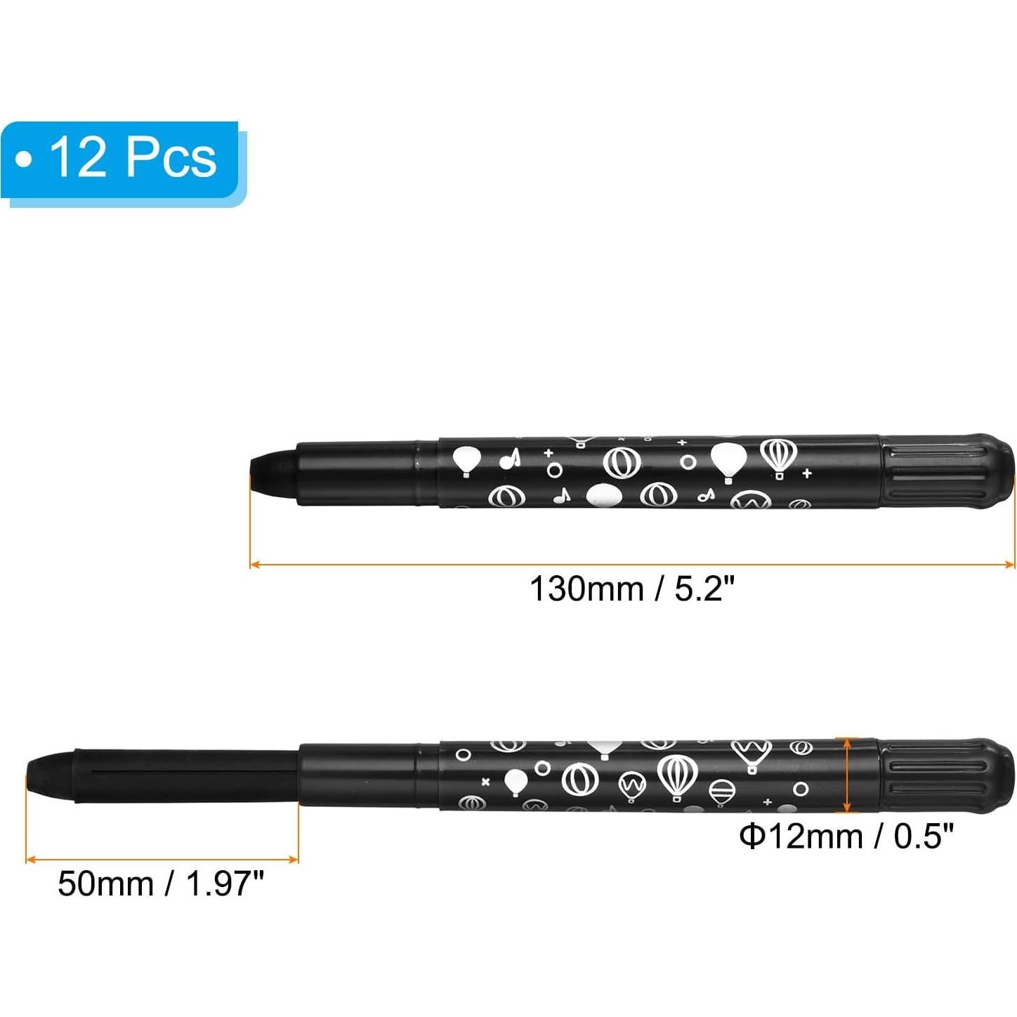 Crayones Acuarelables PATIKIL 12 Piezas Lavables Negro