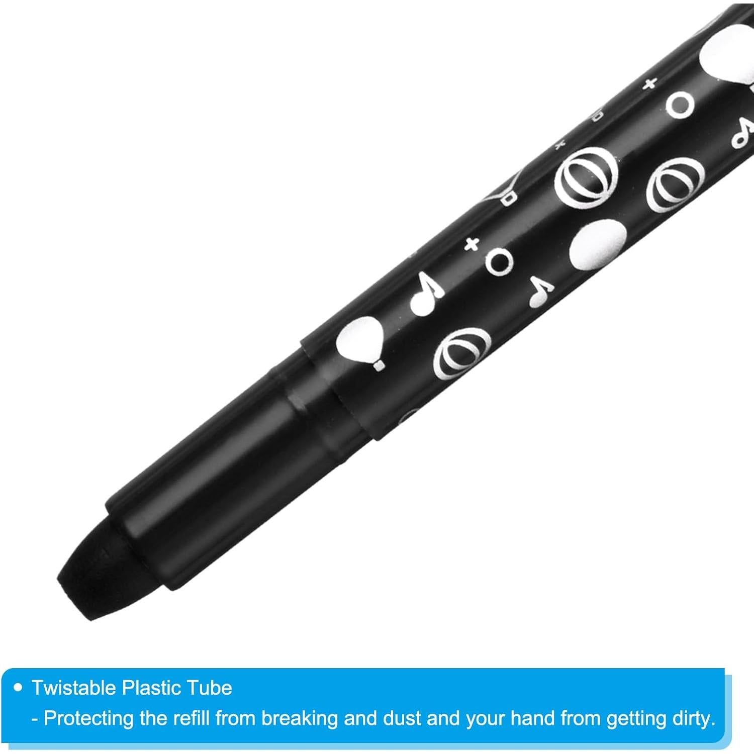 Crayones Acuarelables PATIKIL 12 Piezas Lavables Negro