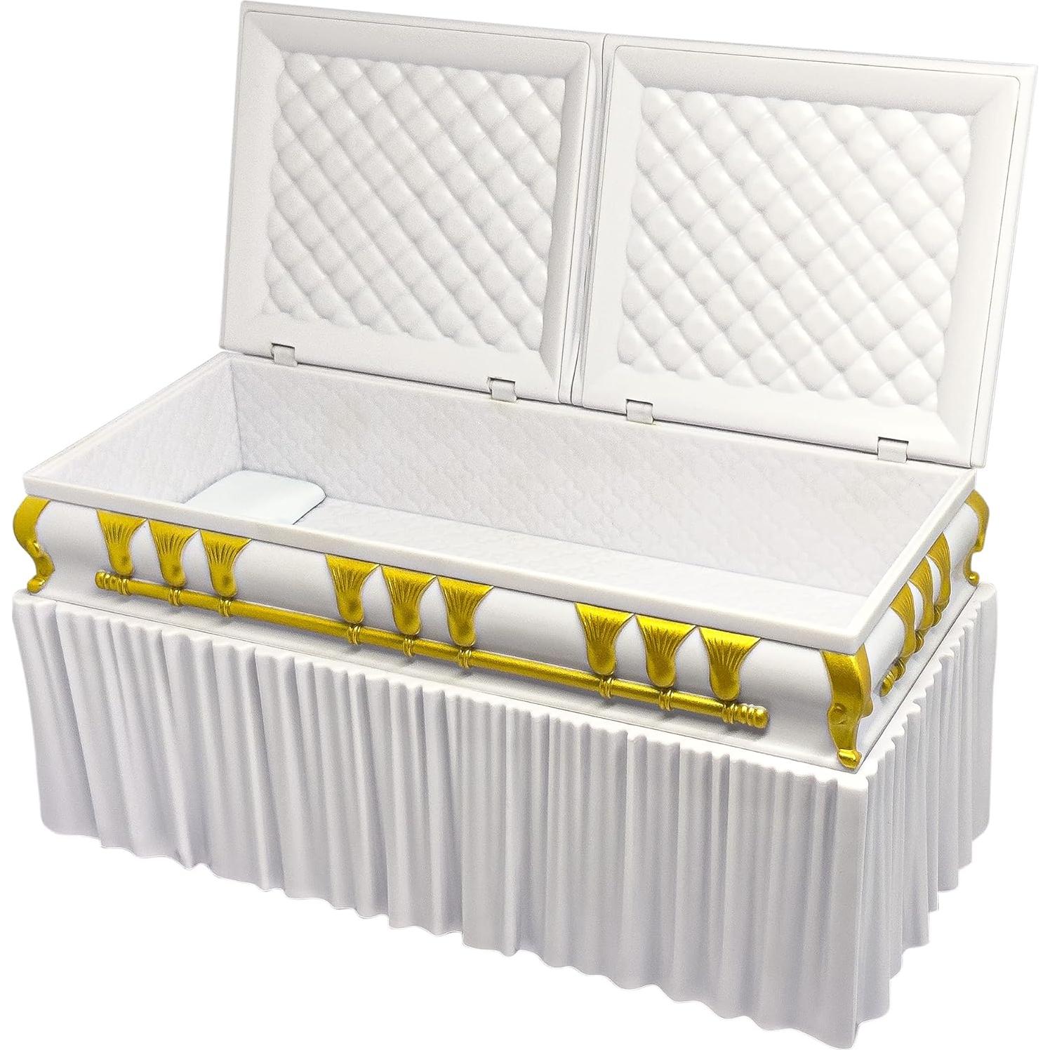 Ataúd Blanco Deluxe Figures Toy Company para Figuras de Lucha Libre