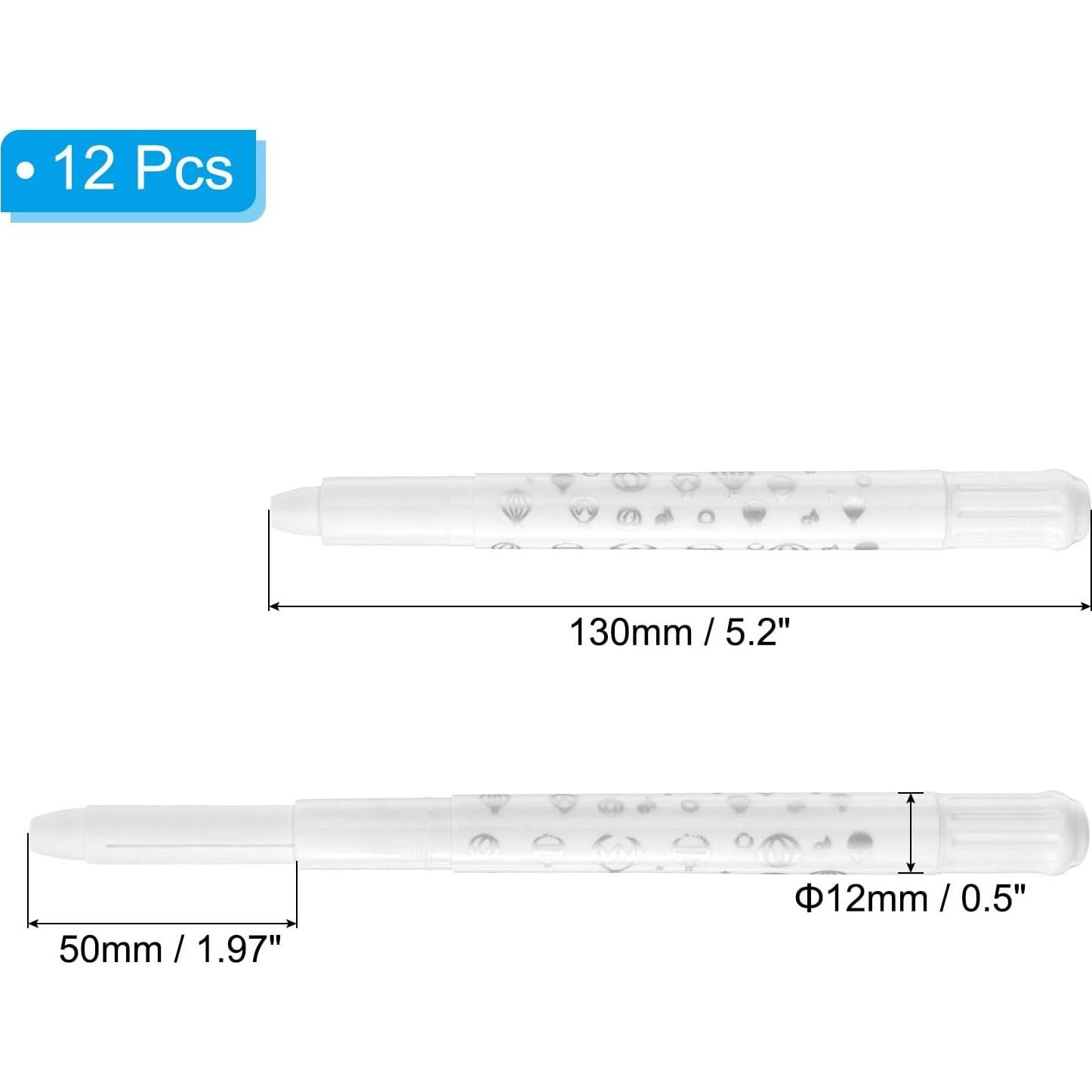 Crayones Acuarelables PATIKIL 12 Pcs Lavables Blanco