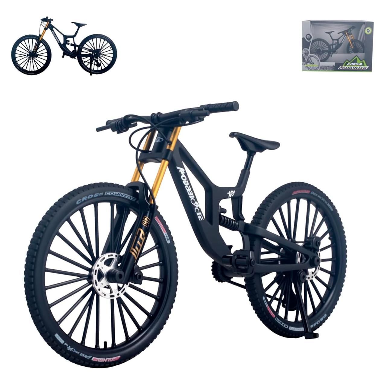 Bicicleta de Montaña Die-Cast 1:8 ZIYUE Negro Decorativa