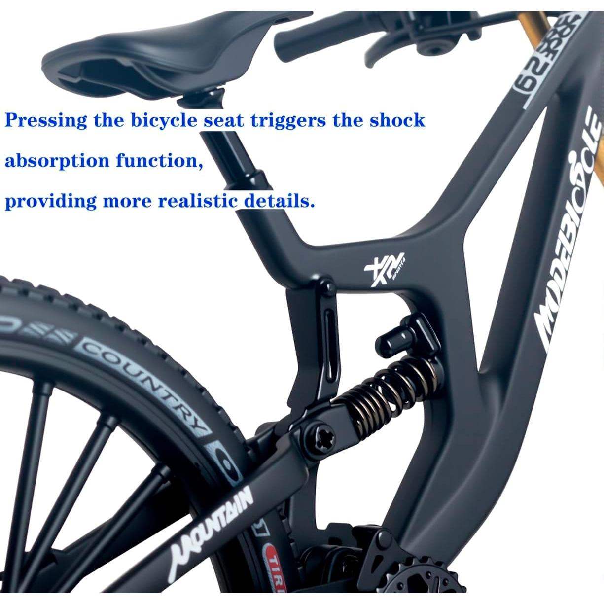 Bicicleta de Montaña Die-Cast 1:8 ZIYUE Negro Decorativa