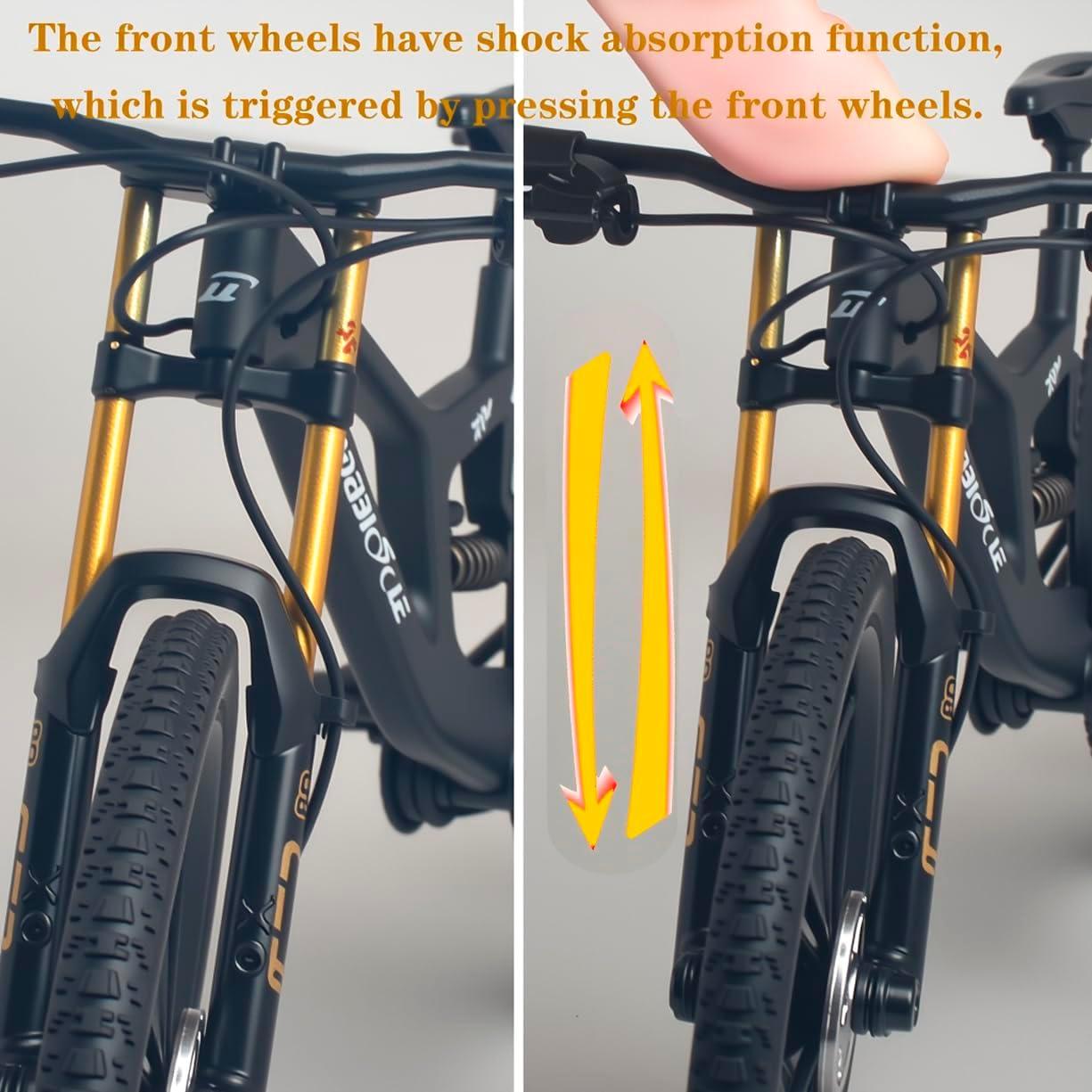 Bicicleta de Montaña Die-Cast 1:8 ZIYUE Negro Decorativa