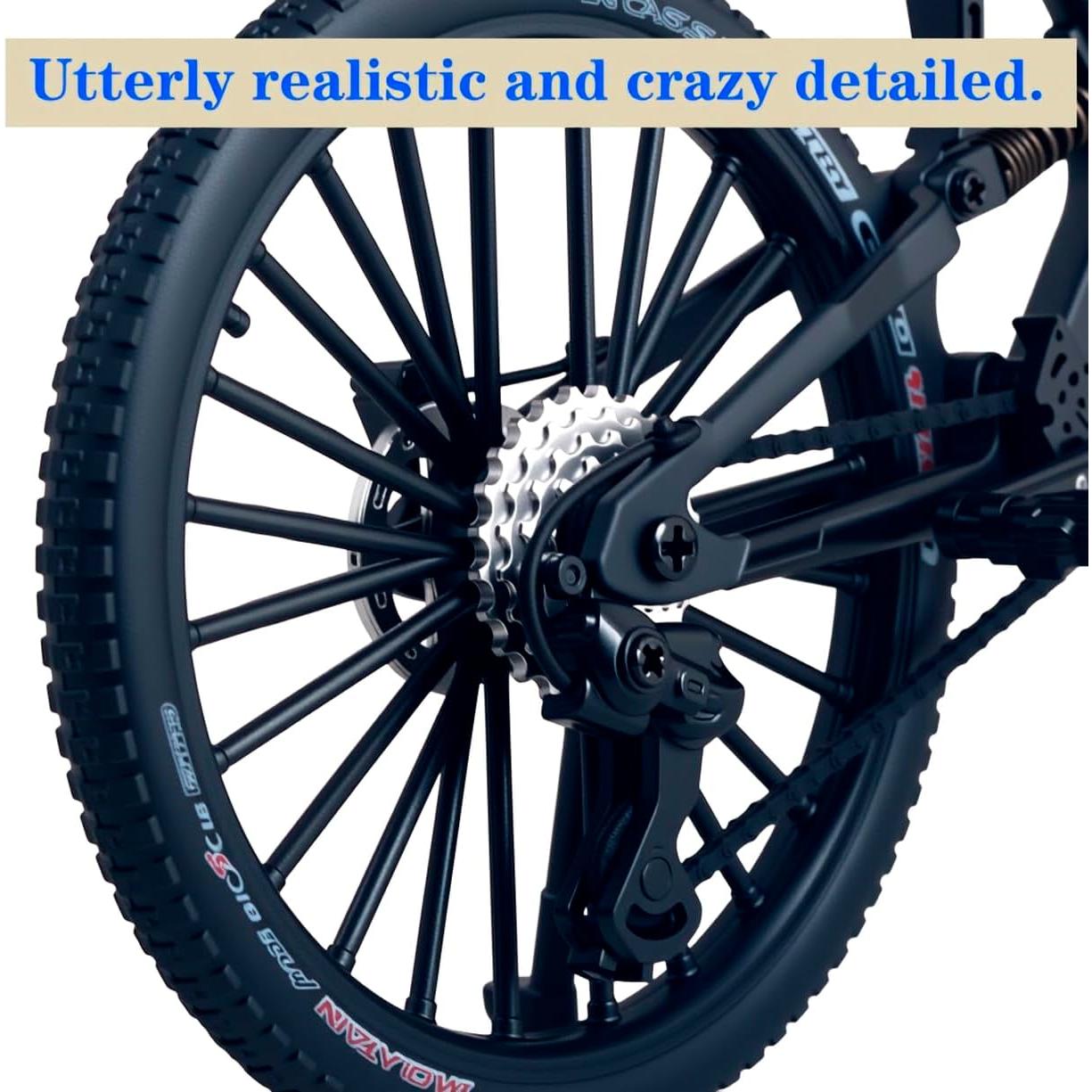 Bicicleta de Montaña Die-Cast 1:8 ZIYUE Negro Decorativa