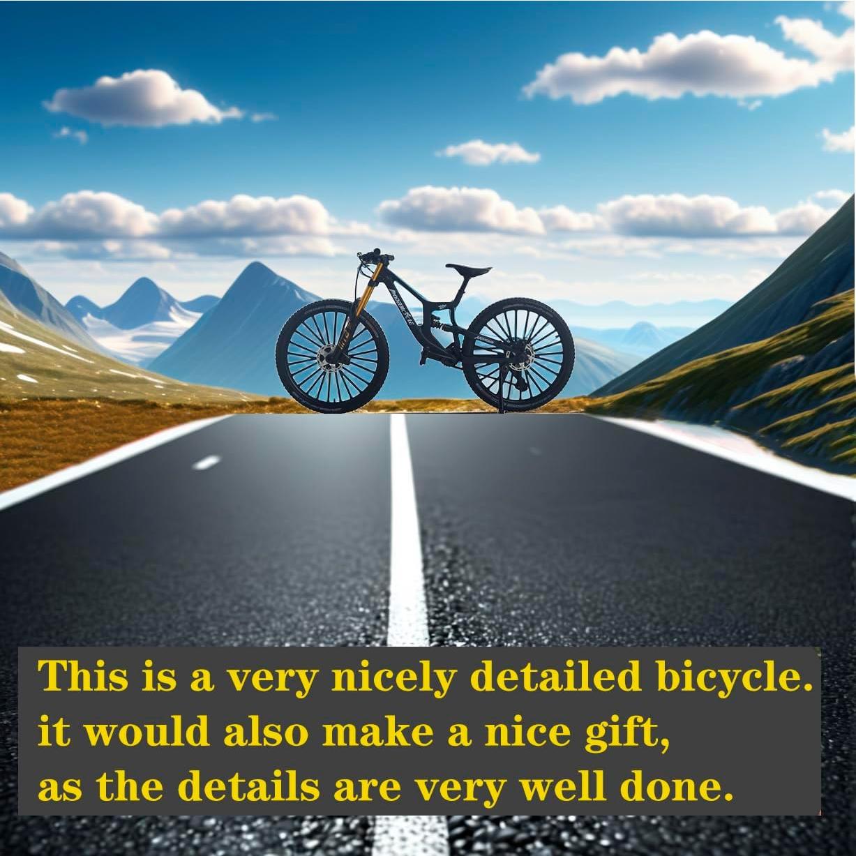 Bicicleta de Montaña Die-Cast 1:8 ZIYUE Negro Decorativa