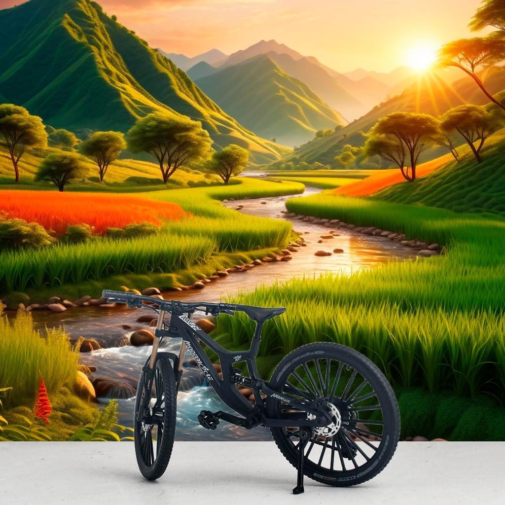 Bicicleta de Montaña Die-Cast 1:8 ZIYUE Negro Decorativa