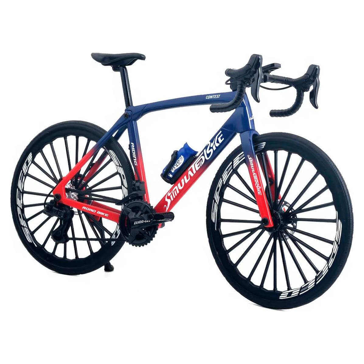 1:8 Scale Alloy Mini Road Bicycle Toy Model Racing Bike Cake Topper Desktop Decoration Crafts for Cycling Lovers Bike Racers Athletes Children Boys and Girls (Red)