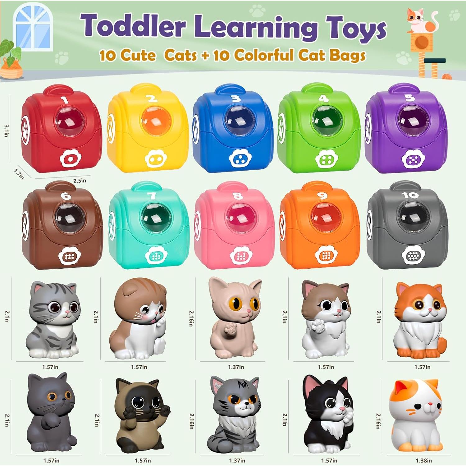 Juguete de Aprendizaje Aigybobo Gatito 20 Pcs para Niños 1-3 Años