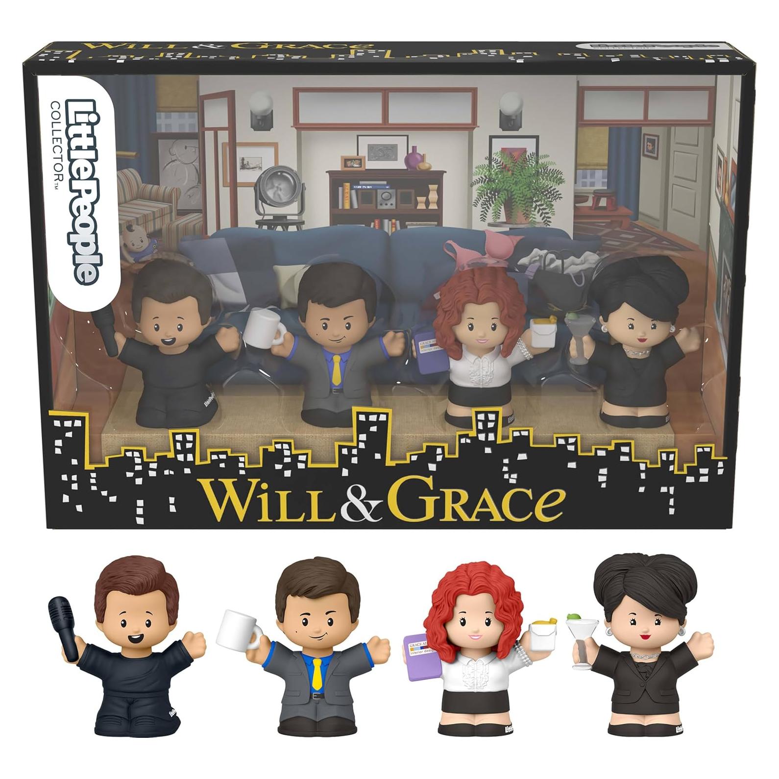 Conjunto de Figuras Coleccionables Little People Will y Grace - 4 Piezas