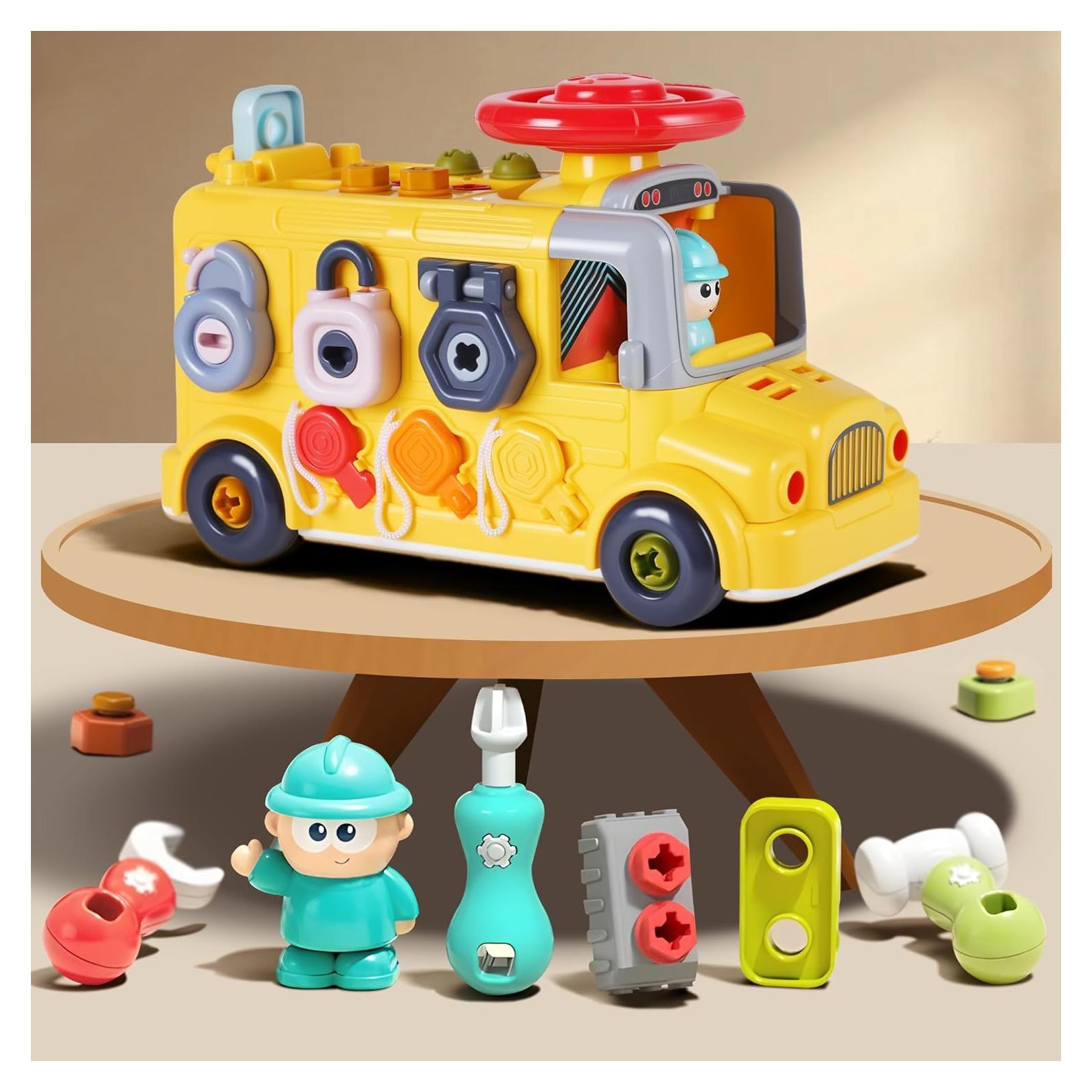 Juguete Autobús Desarmable iPlay, iLearn - Montessori STEM 3+