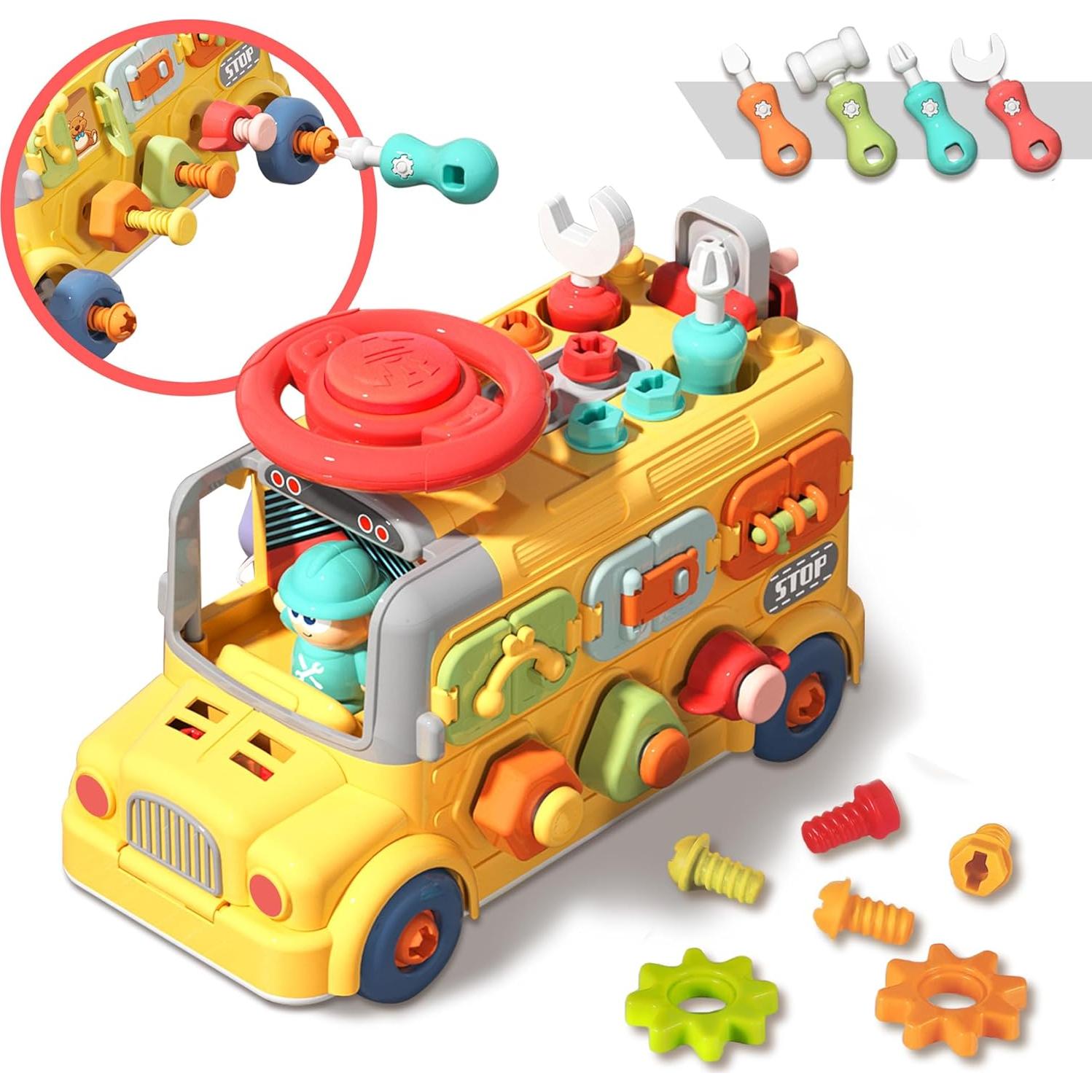 Juguete Autobús Desarmable iPlay, iLearn - Montessori STEM 3+