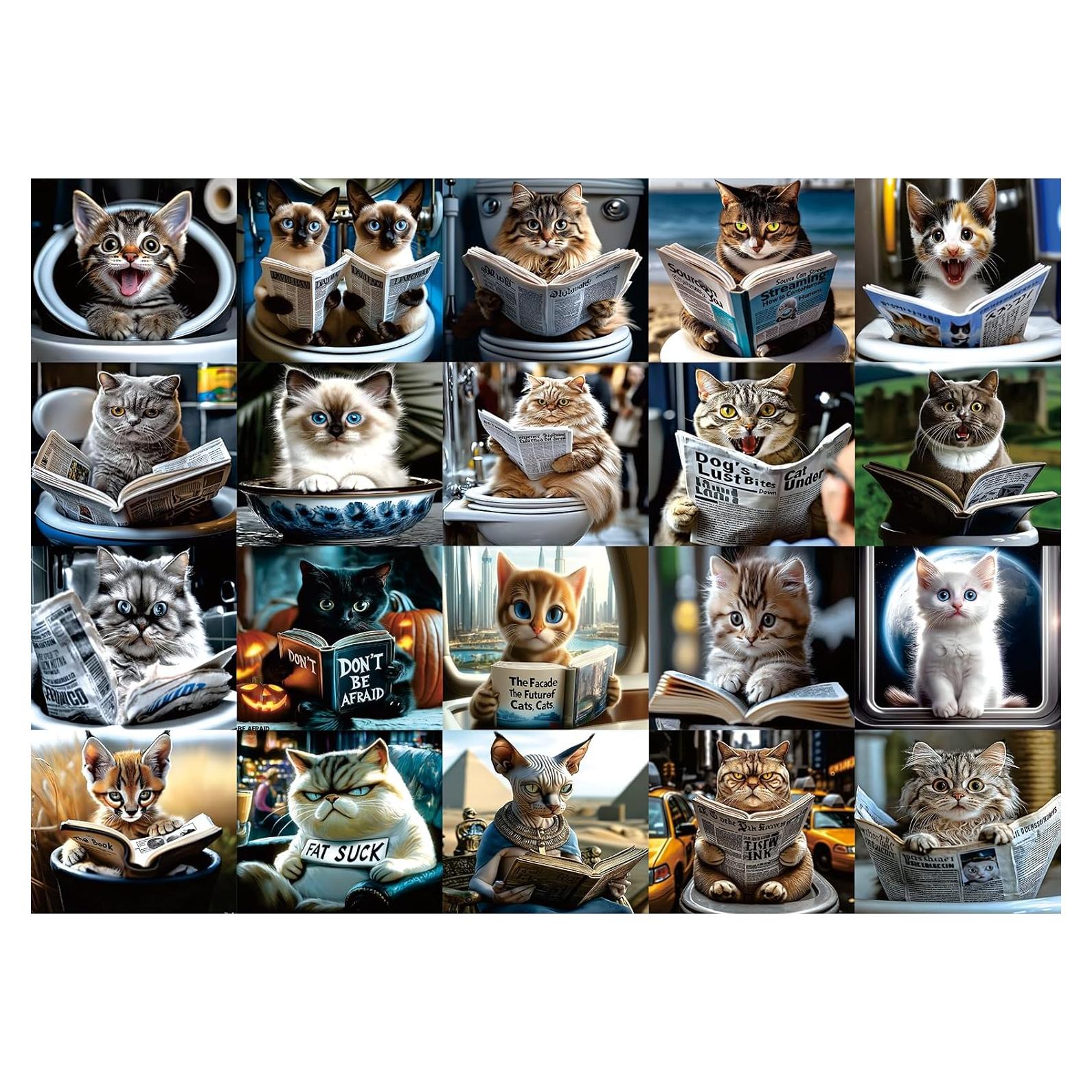 Rompecabezas Gatos Divertidos JIUJIU 1000 Piezas 70x50 cm