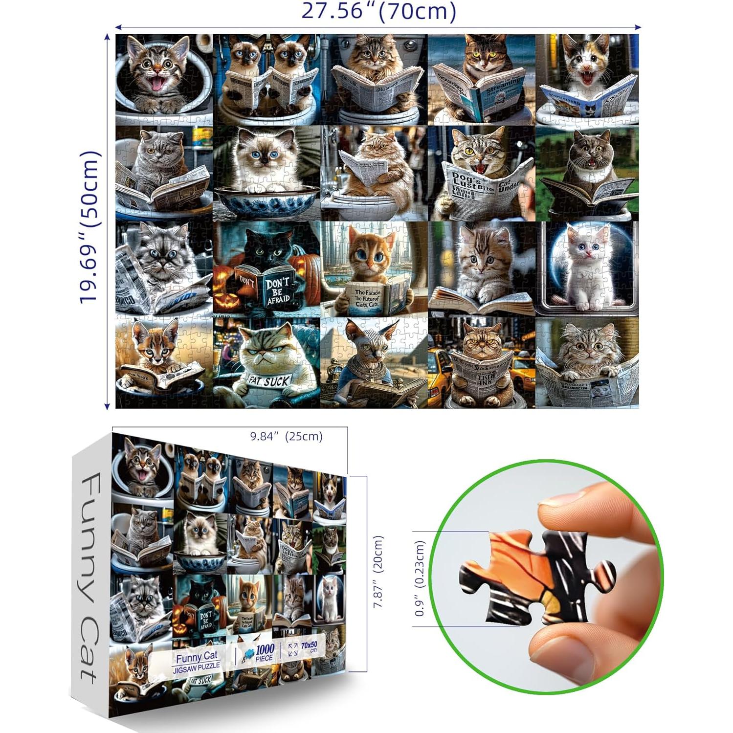 Rompecabezas Gatos Divertidos JIUJIU 1000 Piezas 70x50 cm