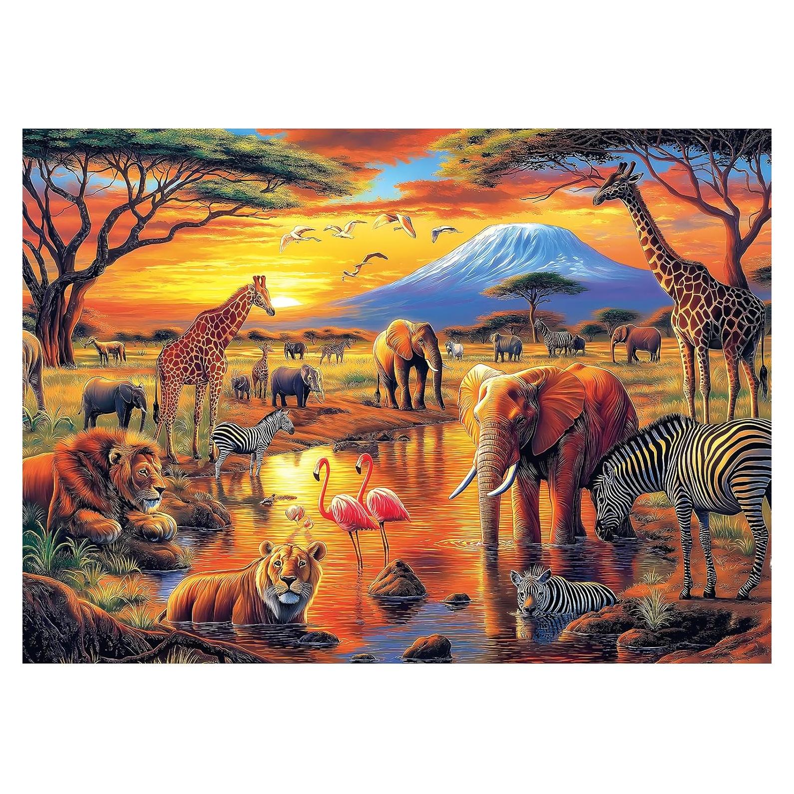 Rompecabezas JIUJIU 1000 Piezas Safari Africano 70x50 cm