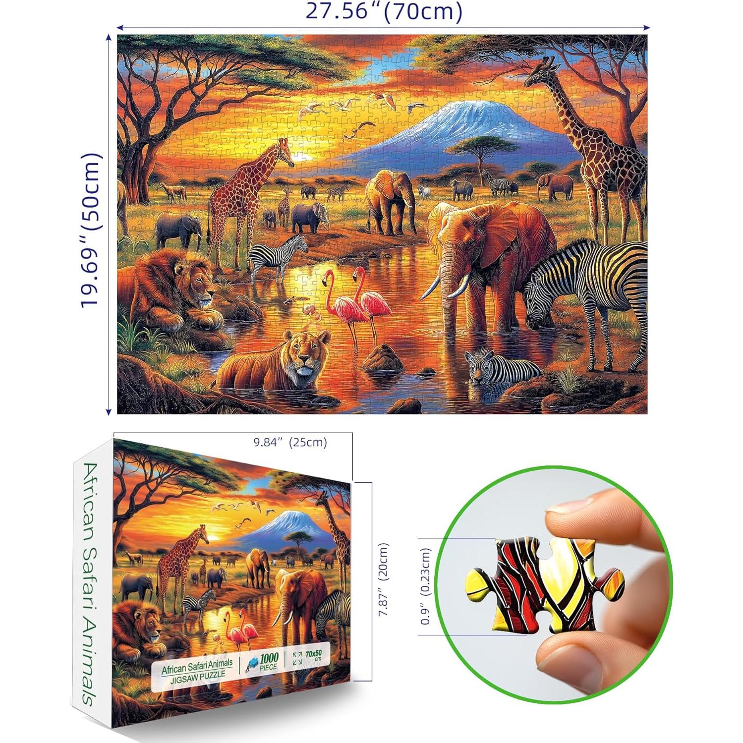 Rompecabezas JIUJIU 1000 Piezas Safari Africano 70x50 cm