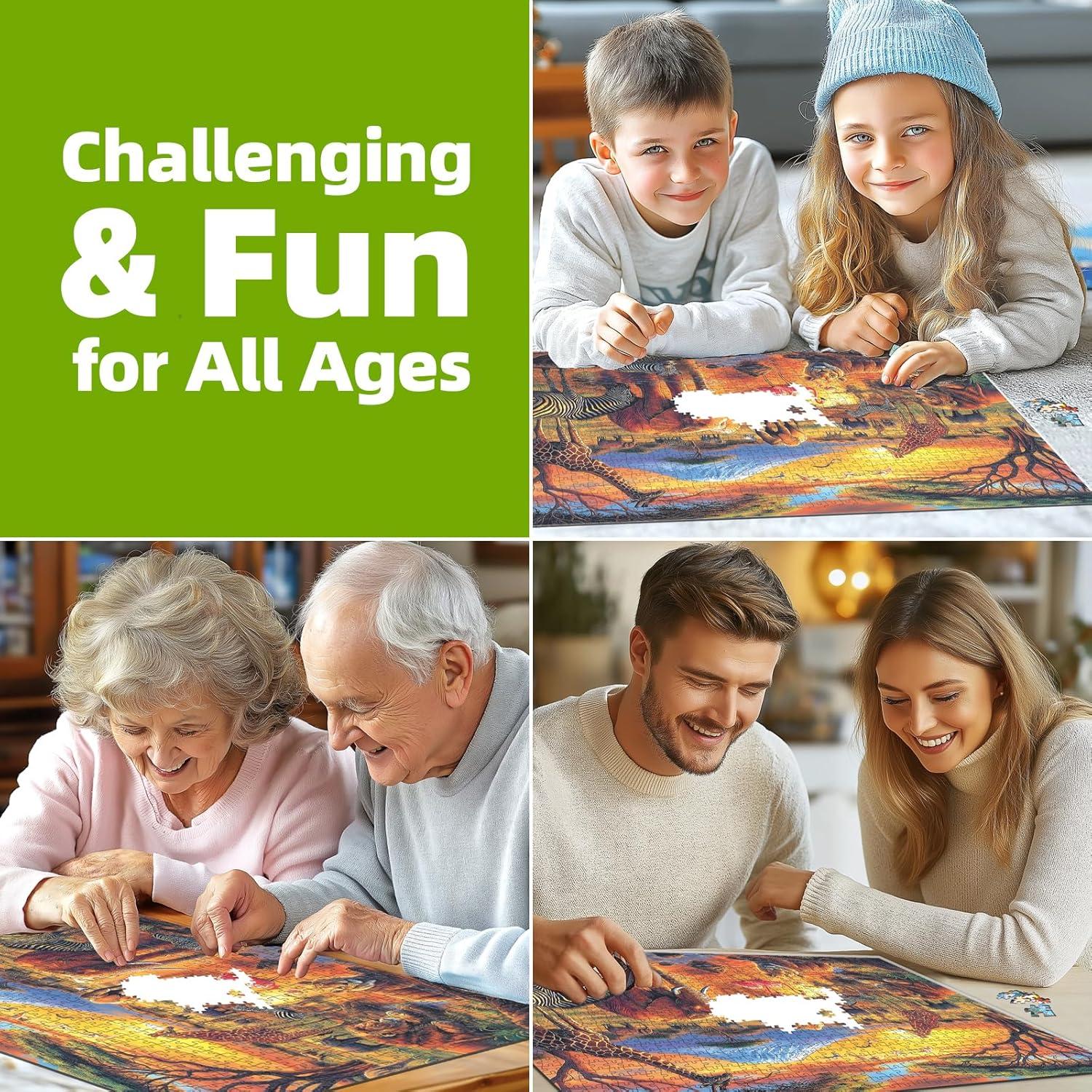 Rompecabezas JIUJIU 1000 Piezas Safari Africano 70x50 cm