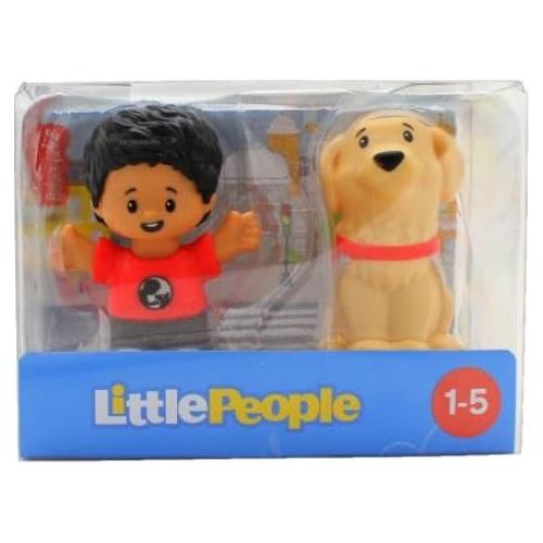Figurita Niño en Camisa Roja con Perro Little People