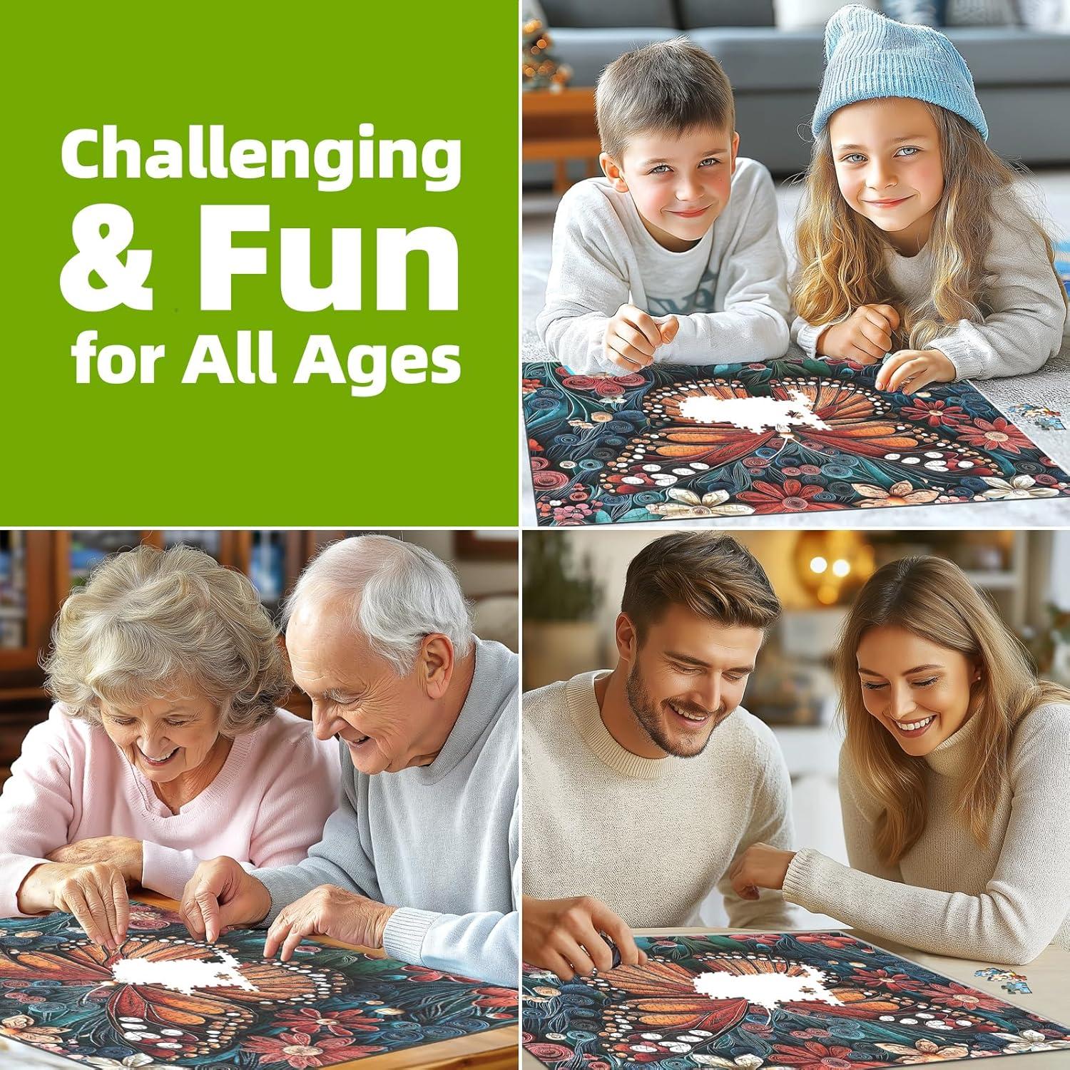 Rompecabezas 1000 Piezas JIUJIU Mariposa Arte 70x50 cm