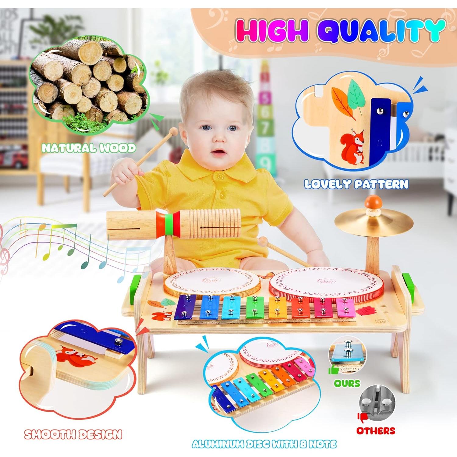 Set de Batería Musical Wingyz 7 en 1 para Niños