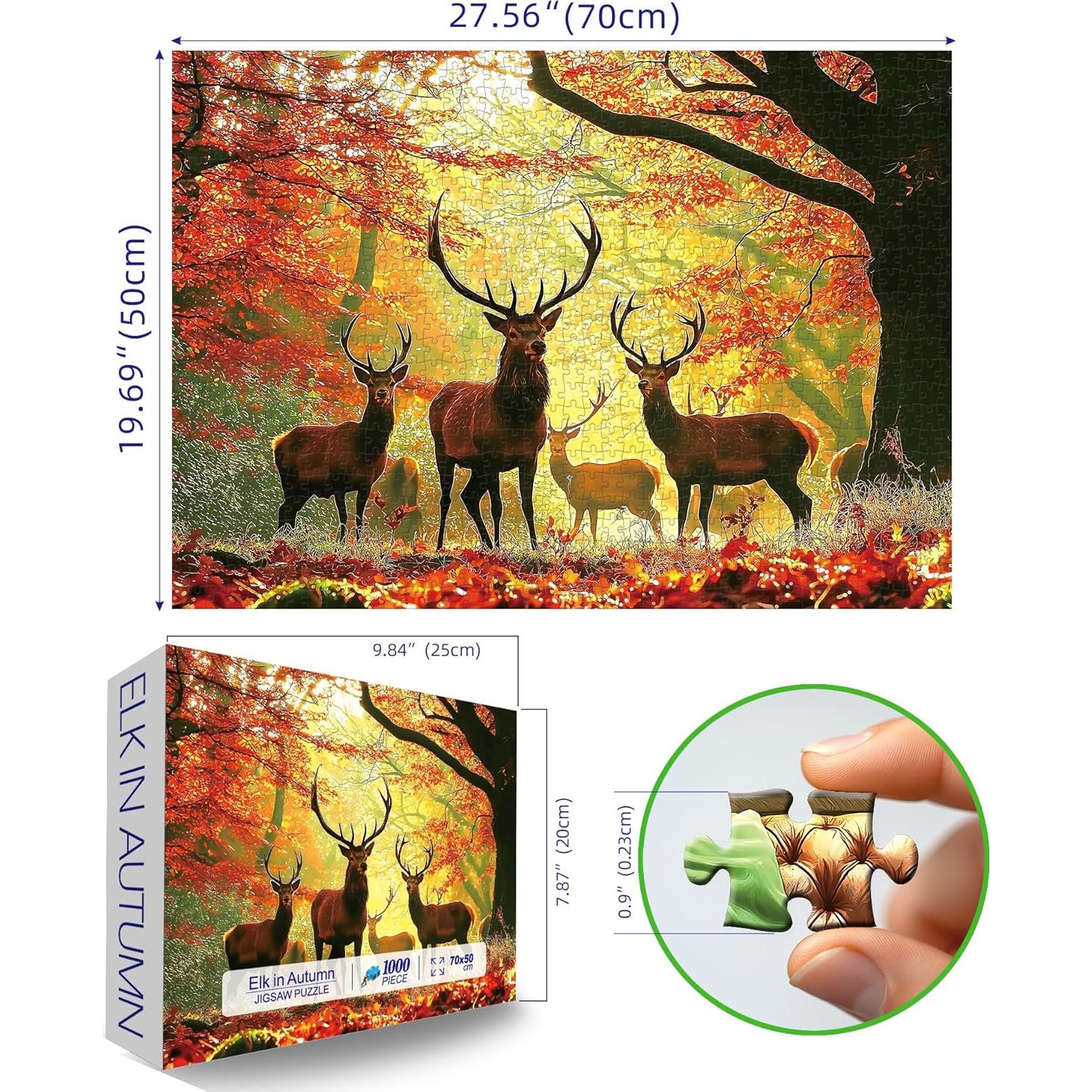 Rompecabezas 1000 Piezas MINIWAN Alce en Otoño 70x50 cm