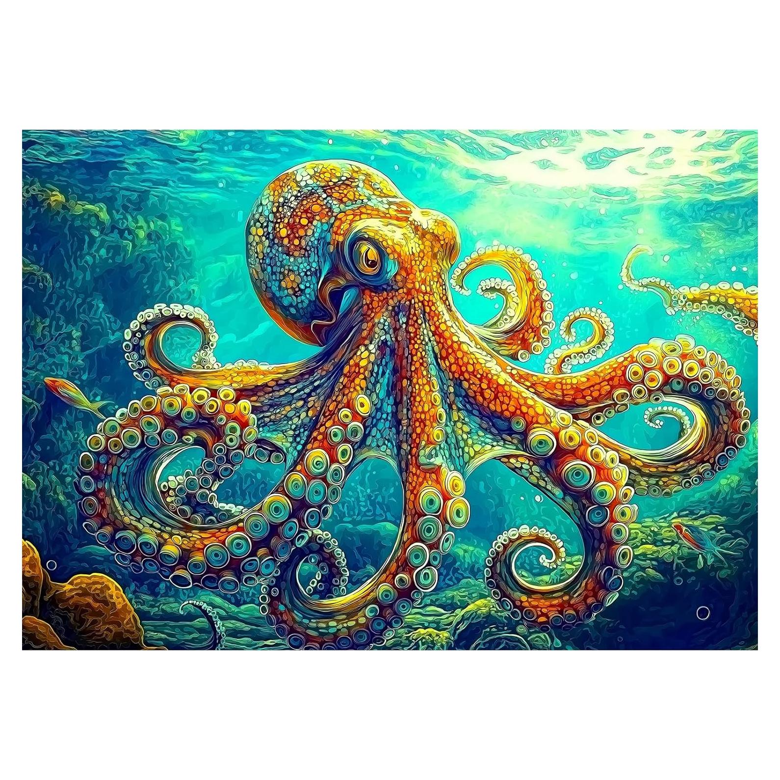 Rompecabezas 1000 Piezas Pulpo Azul JIUJIU 70x50 cm