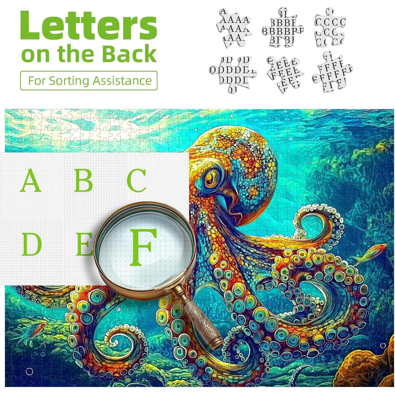 Rompecabezas 1000 Piezas Pulpo Azul JIUJIU 70x50 cm