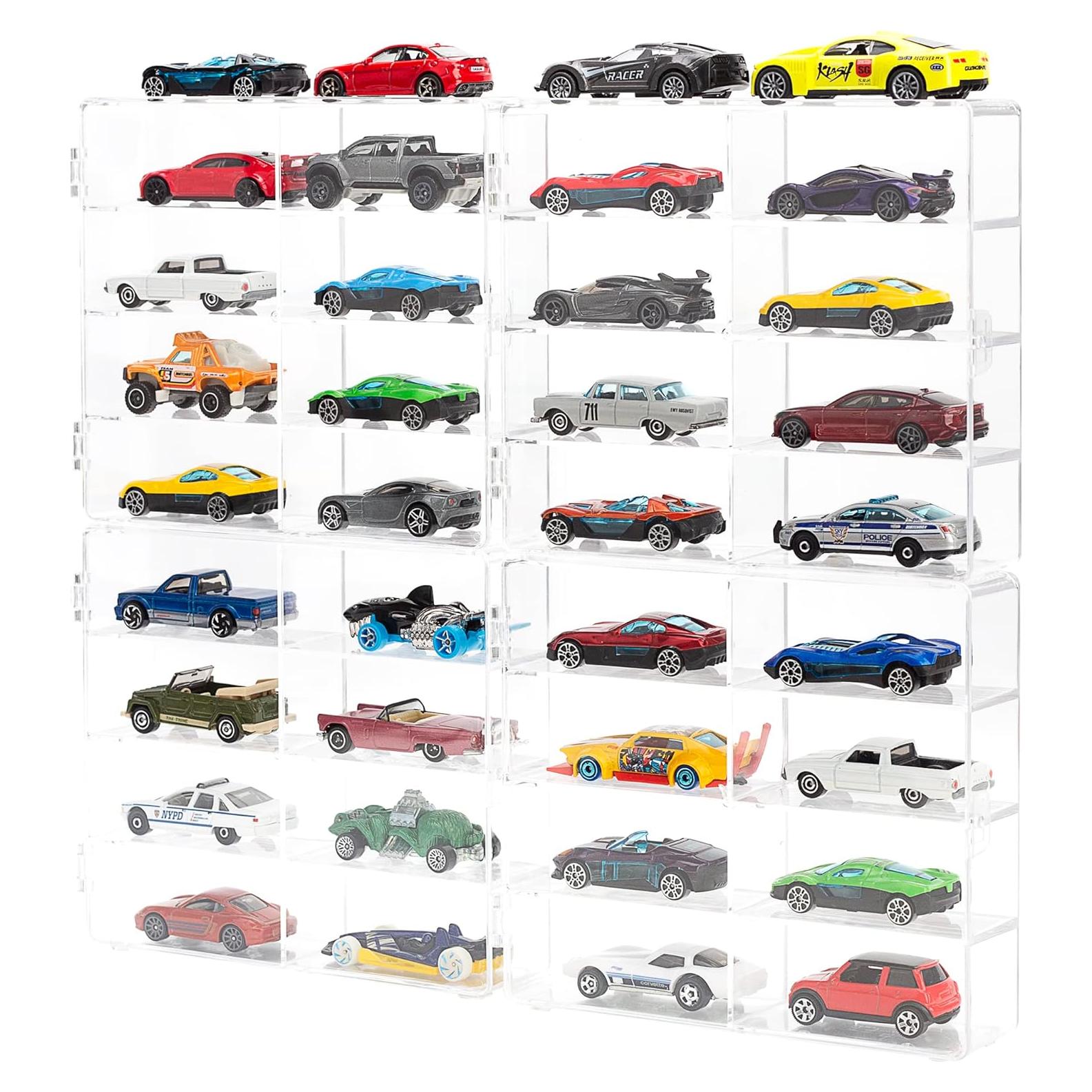 Caja de Exhibición Acrílica KISLANE para Autos de Juguete - 32 Compartimentos