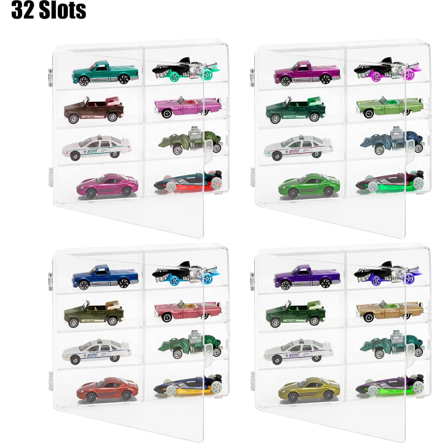 Caja de Exhibición Acrílica KISLANE para Autos de Juguete - 32 Compartimentos