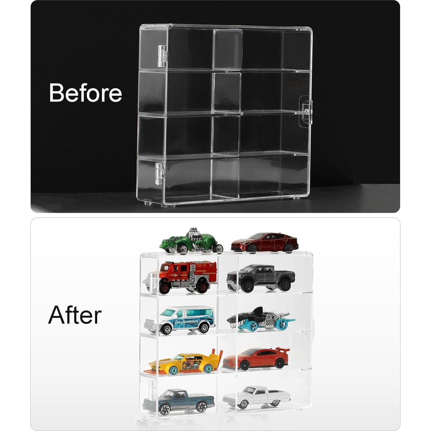 Caja de Exhibición Acrílica KISLANE para Autos de Juguete - 32 Compartimentos