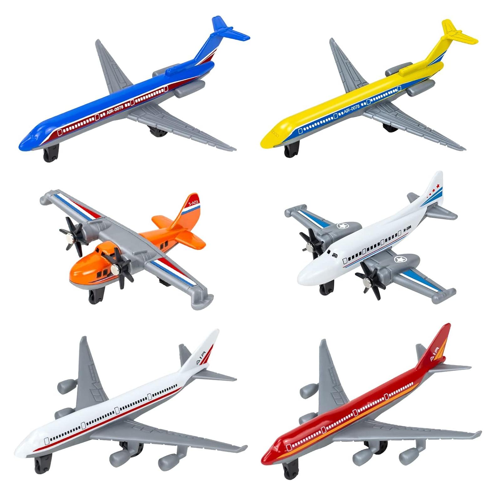 Paquete de 6 Aviones de Juguete de Metal Tcvents para Niños