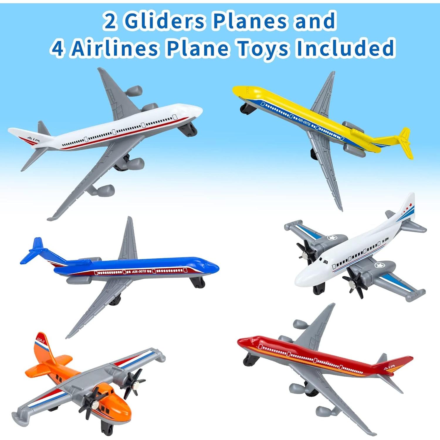 Paquete de 6 Aviones de Juguete de Metal Tcvents para Niños