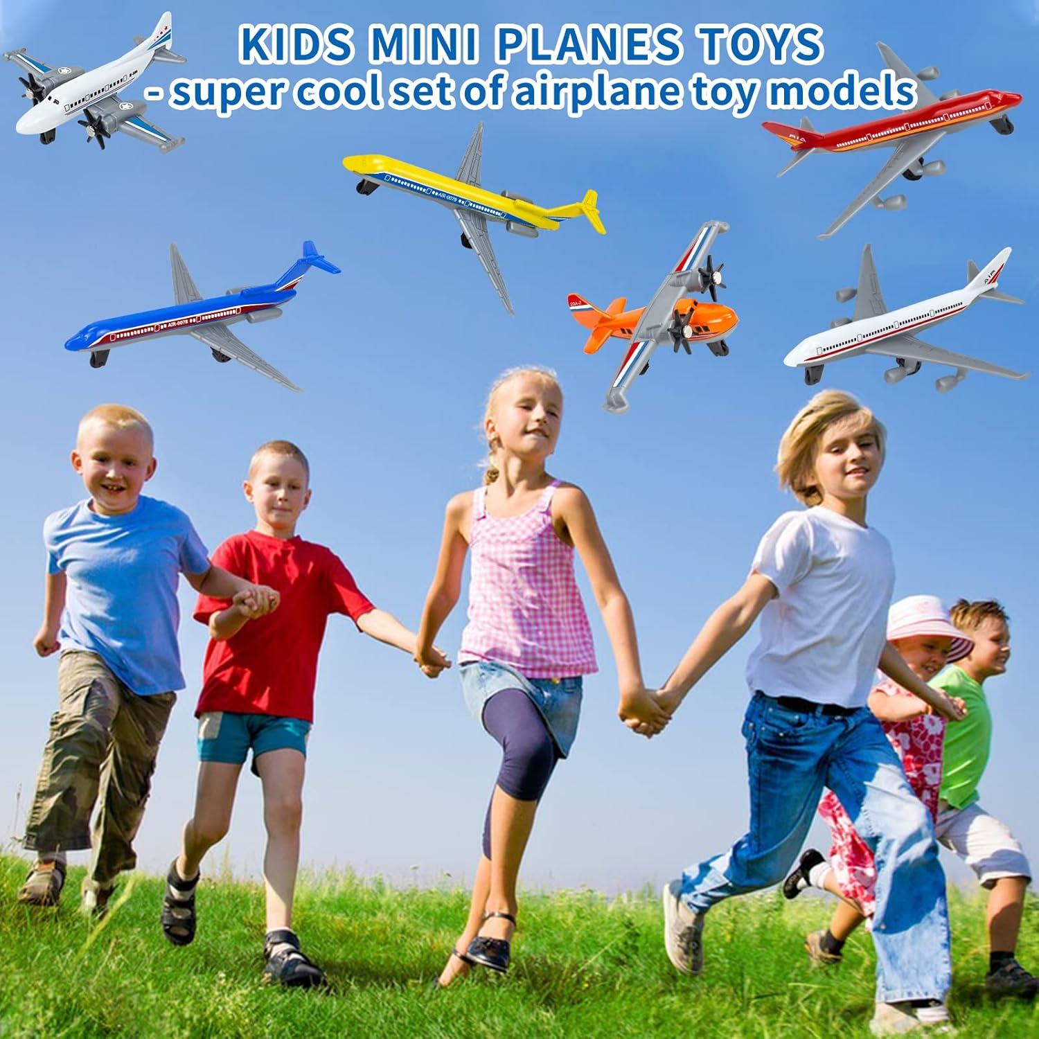Paquete de 6 Aviones de Juguete de Metal Tcvents para Niños