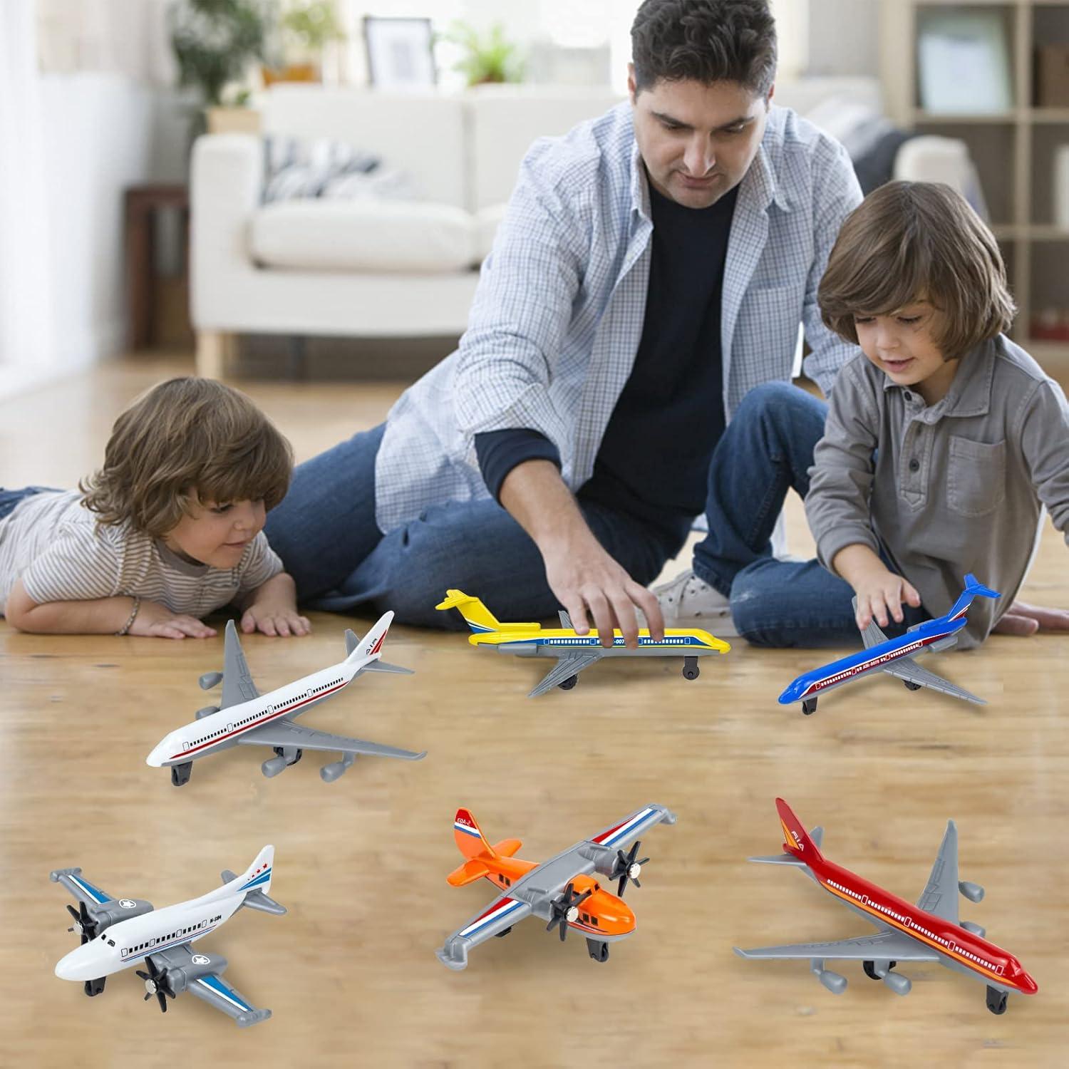Paquete de 6 Aviones de Juguete de Metal Tcvents para Niños