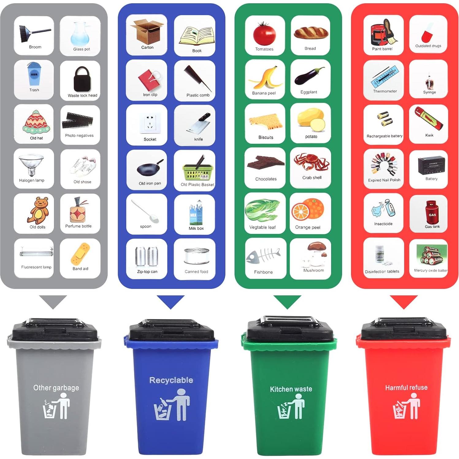 Juego de Juguete Camión de Basura FIVEDAOGANG con 4 Botes