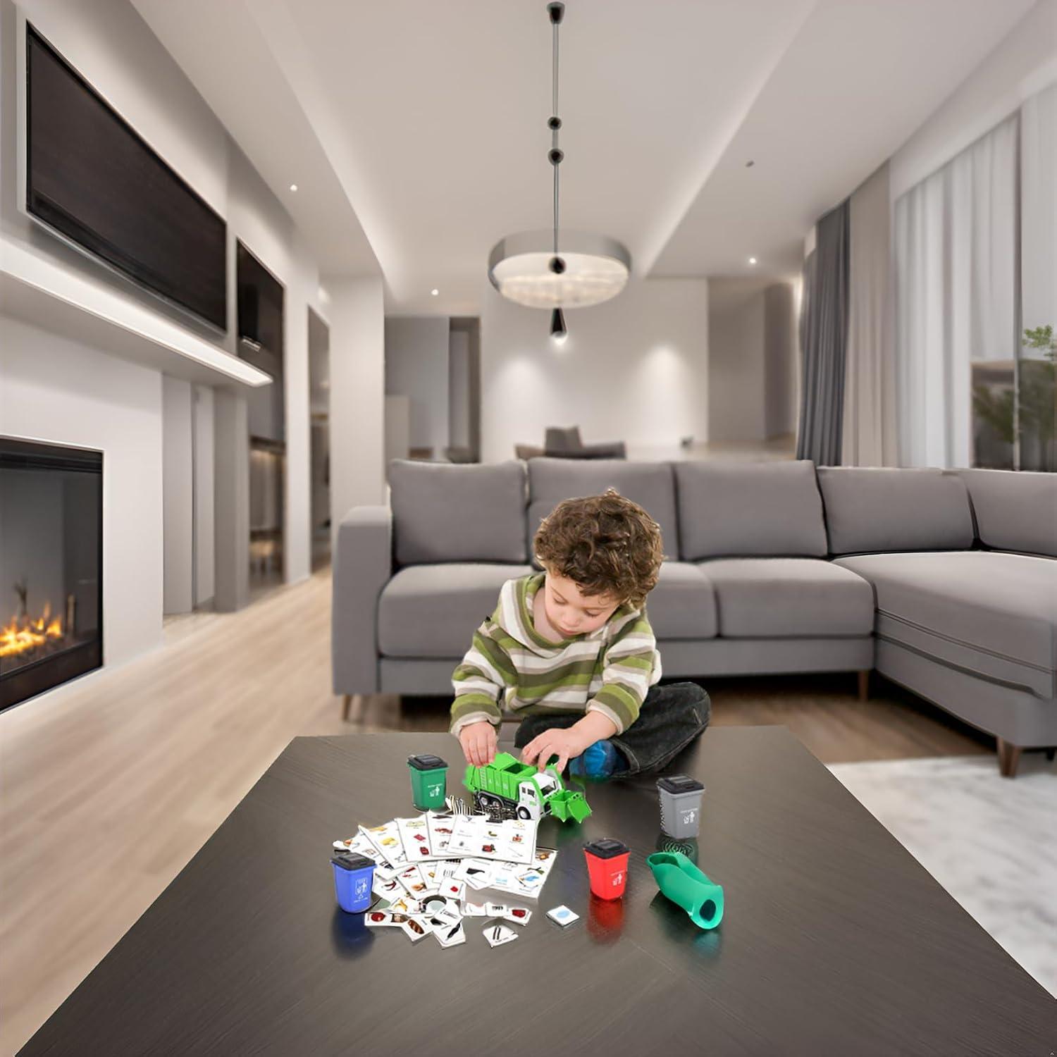 Juego de Juguete Camión de Basura FIVEDAOGANG con 4 Botes