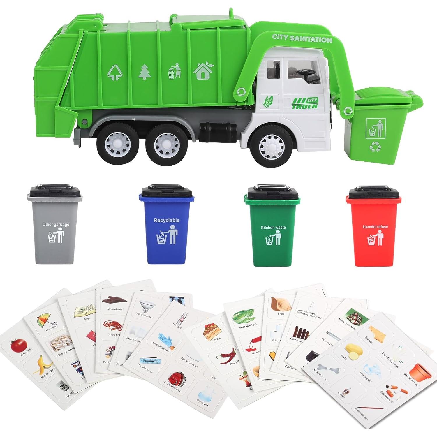 Juego de Juguete Camión de Basura FIVEDAOGANG con 4 Botes