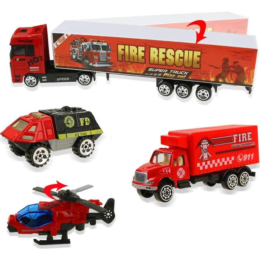 Set de Juguetes Camiones de Bomberos Jenilily para Niños 3-5 Años