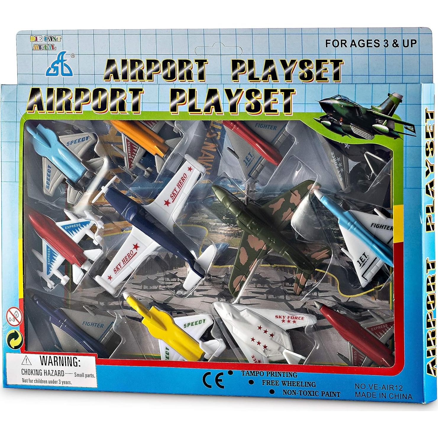 Paquete de 12 Juguetes de Avión Militares Bedwina - Diversos Estilos