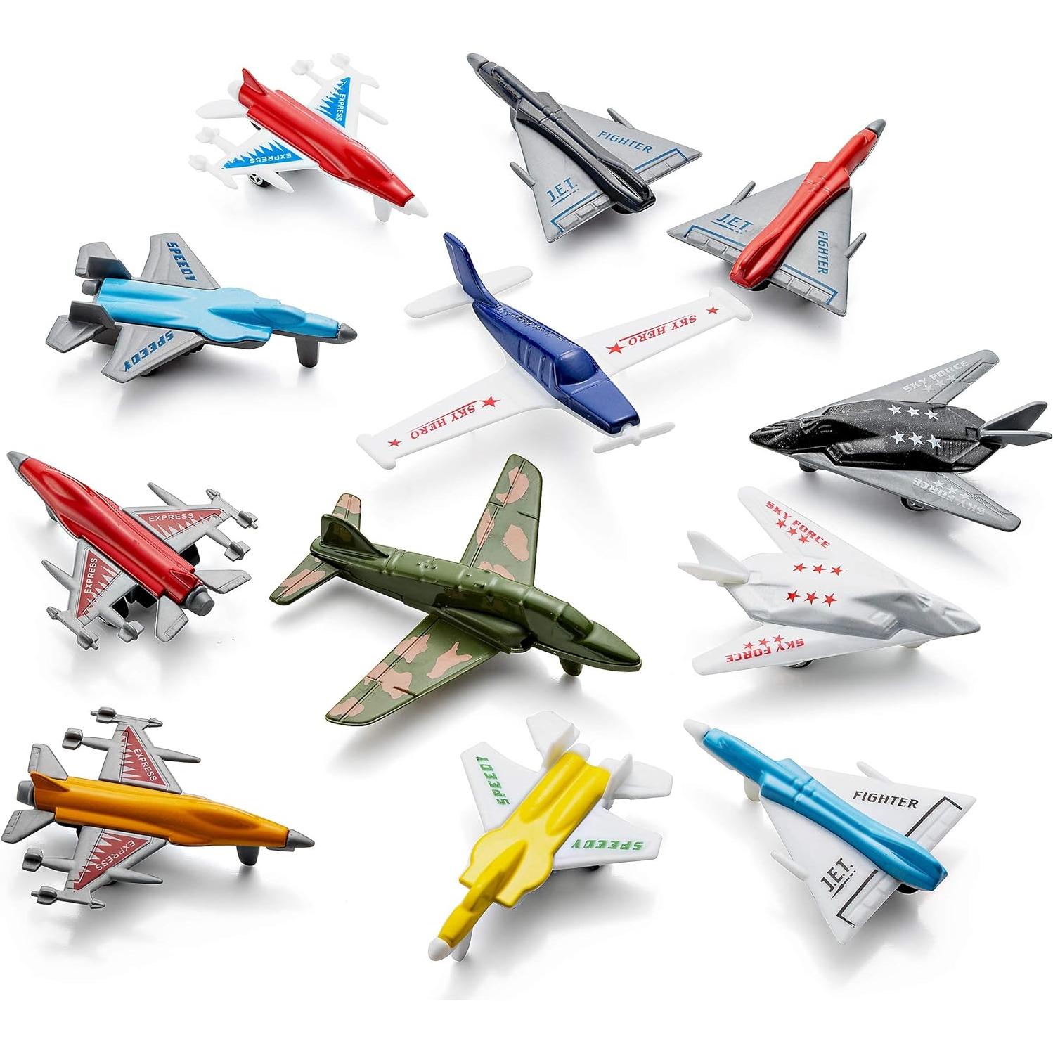 Paquete de 12 Juguetes de Avión Militares Bedwina - Diversos Estilos