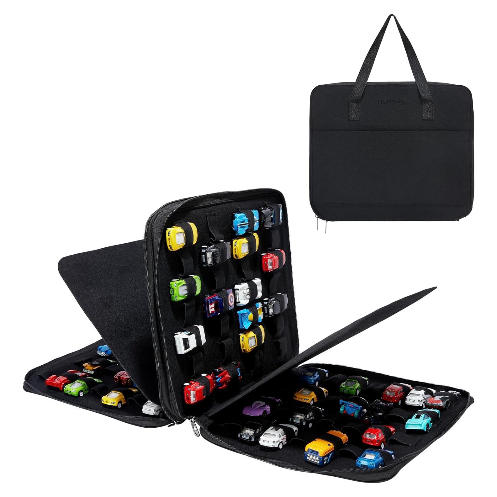 Estuche de Almacenamiento para Coches de Juguete HUHYNN 112 Ranuras Negro