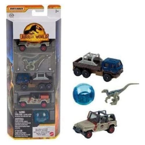 Matchbox Mundo Jurásico Paquete de 5 Juguetes 150g