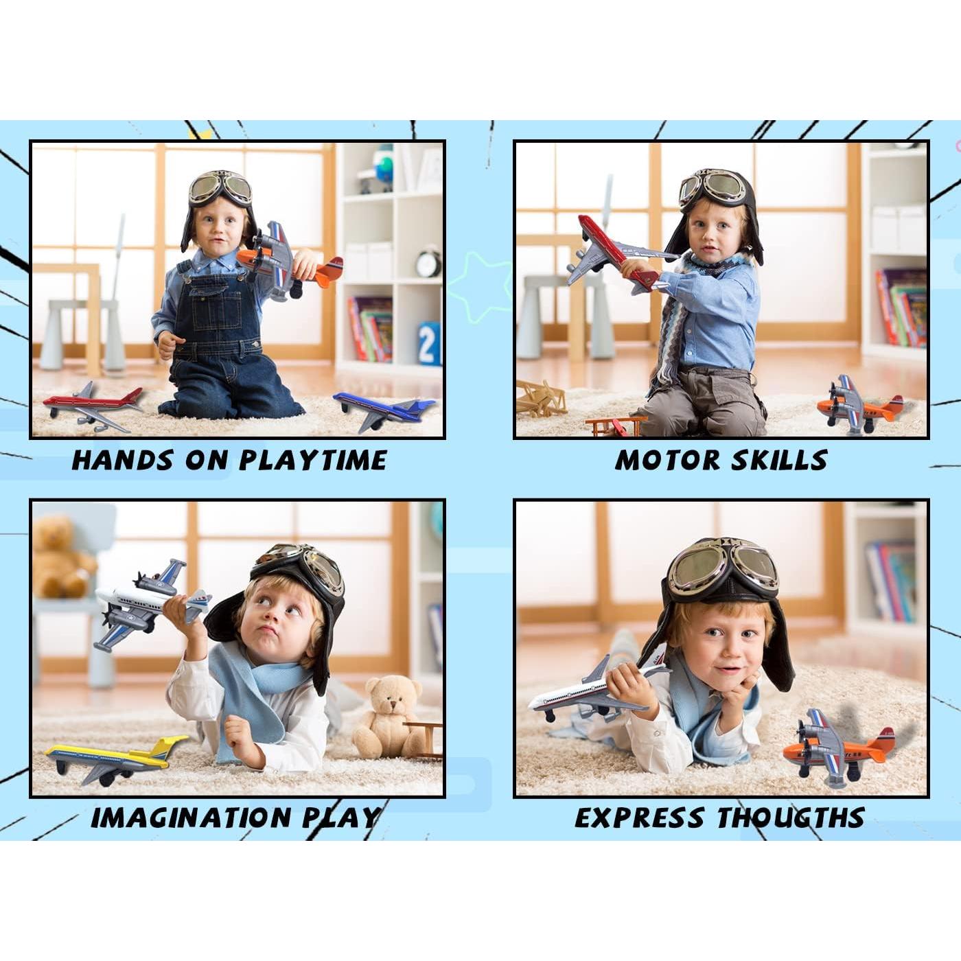 Paquete de 6 Aviones de Juguete Metal Crelloci para Niños