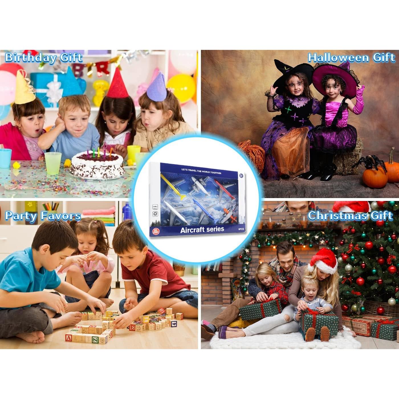 Paquete de 6 Aviones de Juguete Metal Crelloci para Niños