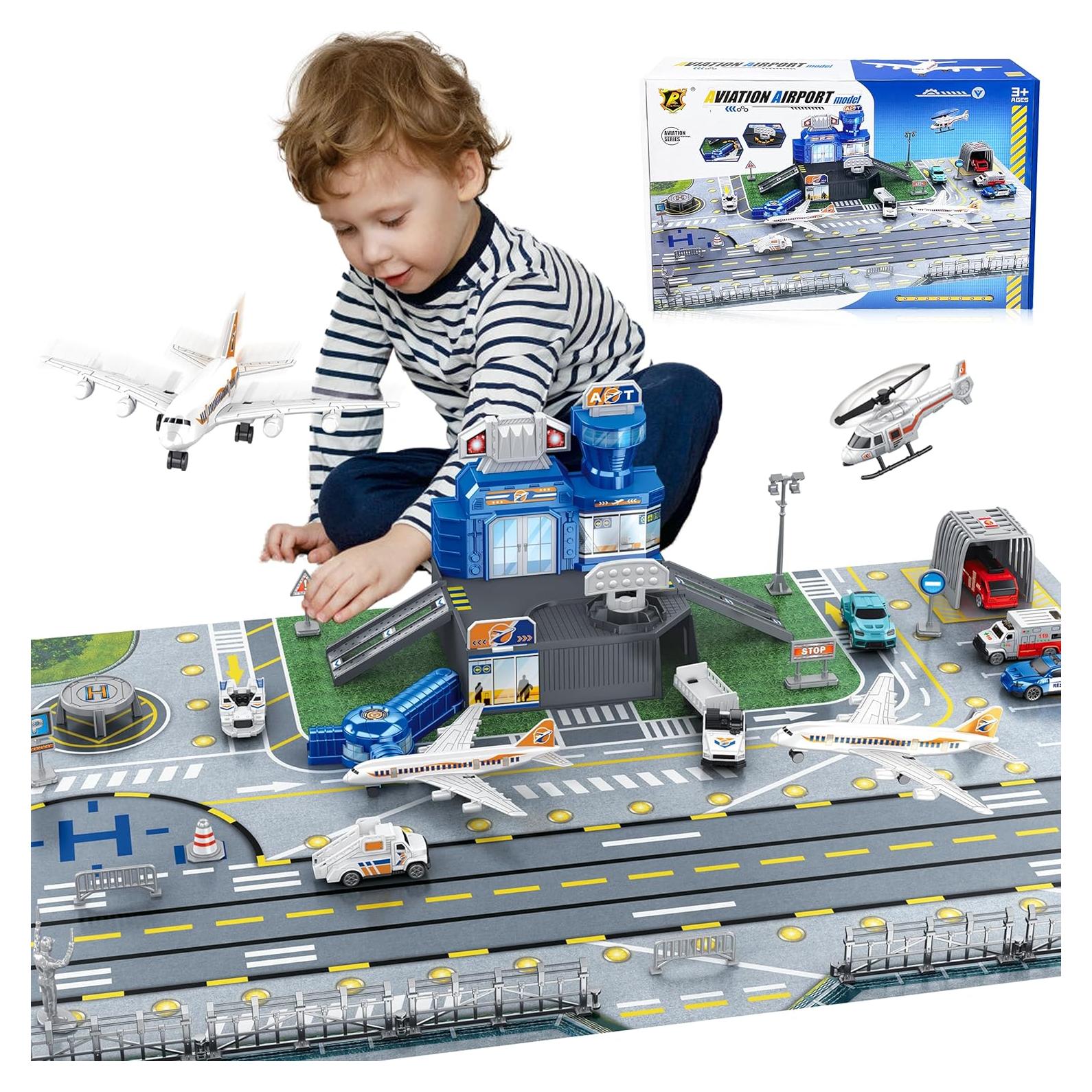 Juego de Juguetes de Aeropuerto XDUOYJOY con Aviones y Camiones