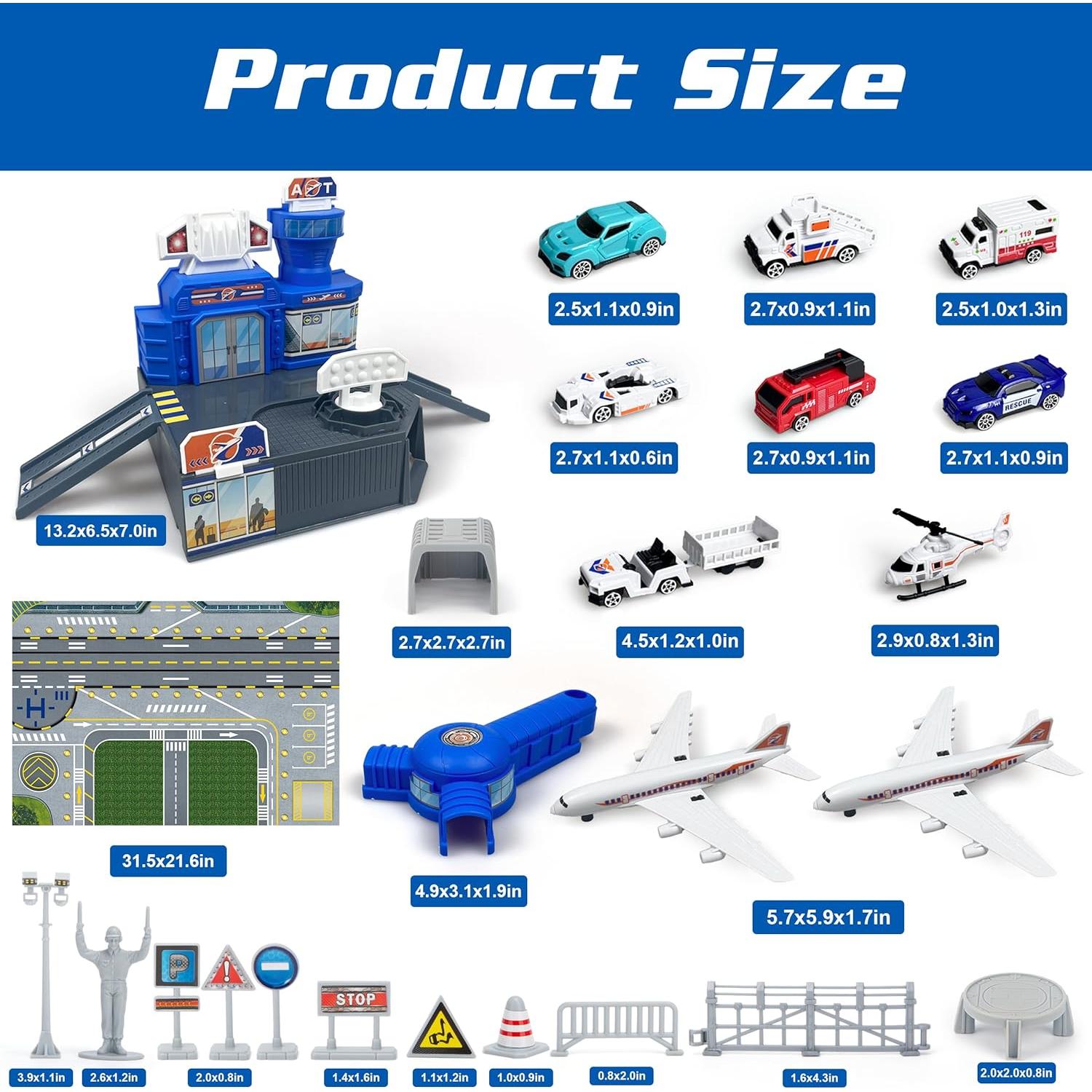 Juego de Juguetes de Aeropuerto XDUOYJOY con Aviones y Camiones