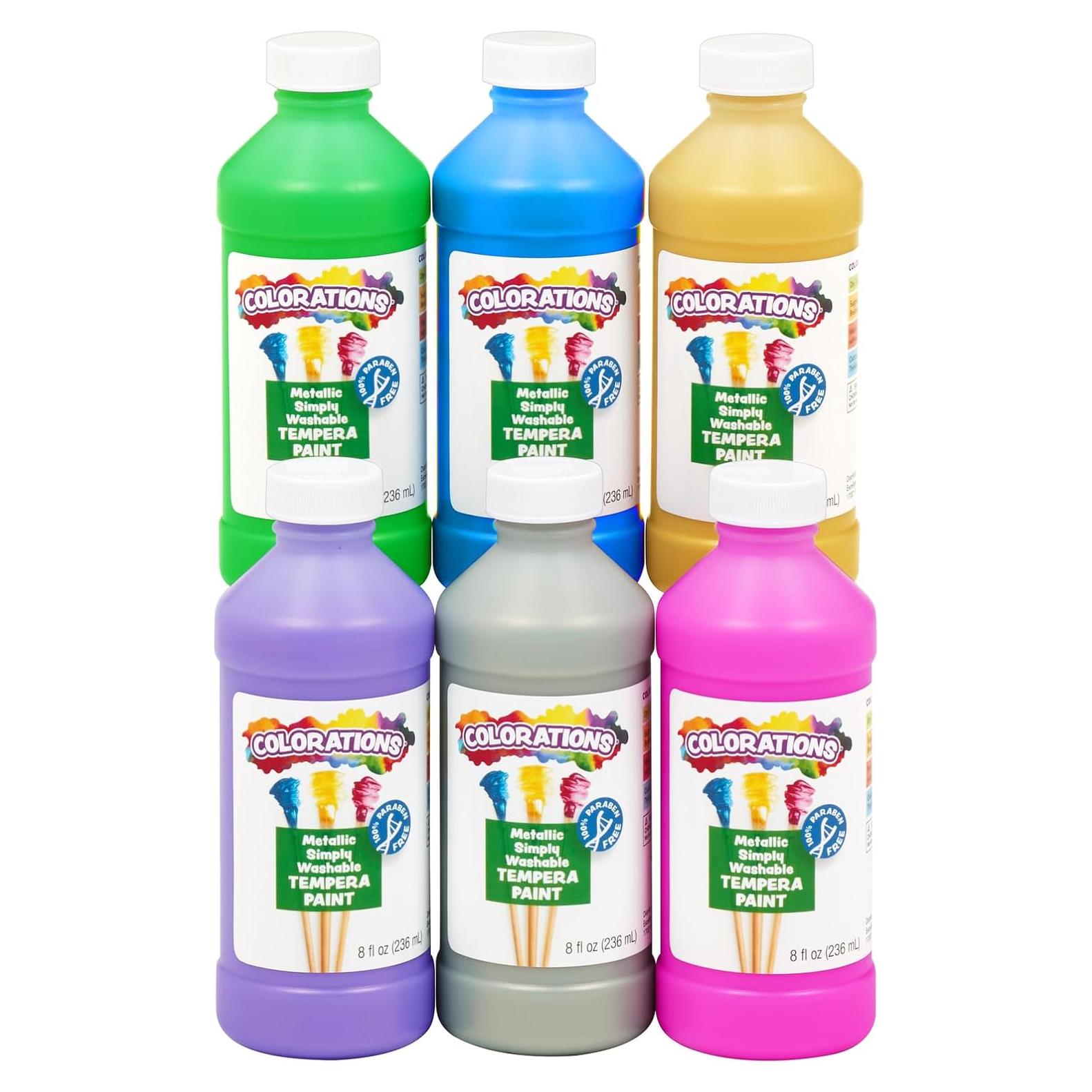 Pintura Tempera Lavable Metálica Colorations Set 6 x 240 ml