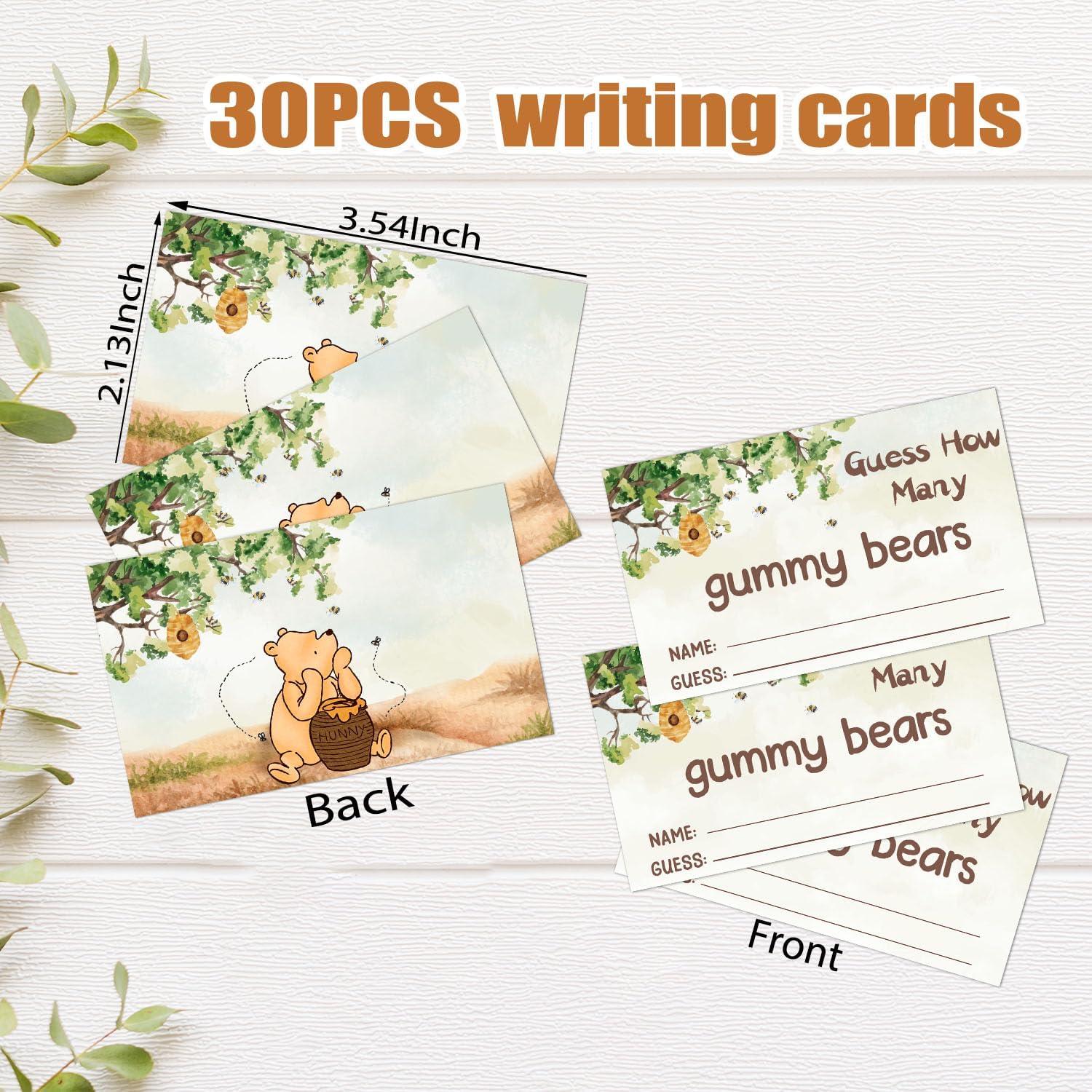 Juego de Adivinanza Baby Shower Winnie 31 Piezas Carteles